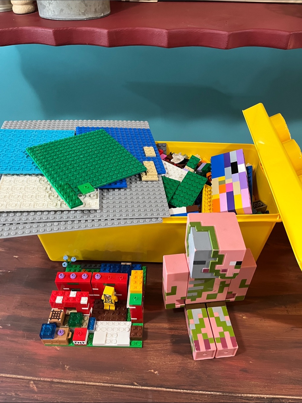 Lego Multi-Color Building Set with Yellow Storage Bin